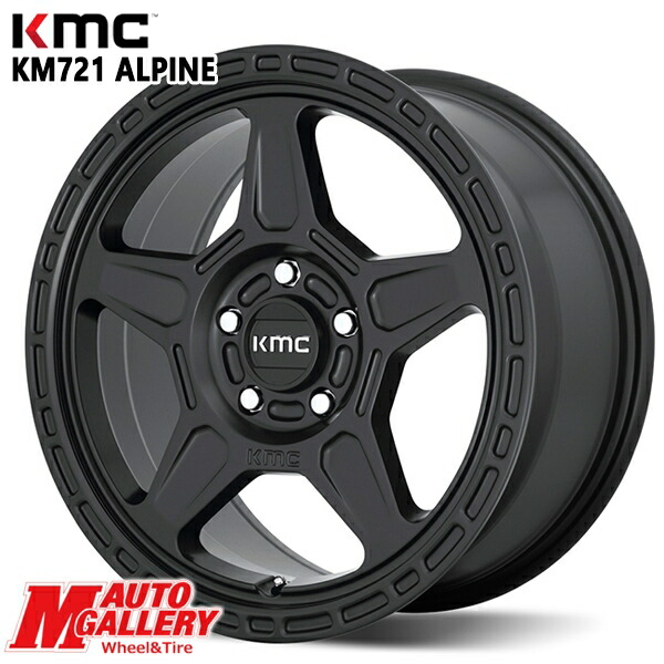 16インチ 7.5J 5H110 +30 KMC KM721 ALPINE SATIN BLACK アルミホイール単品 1本 4本以上送料無料