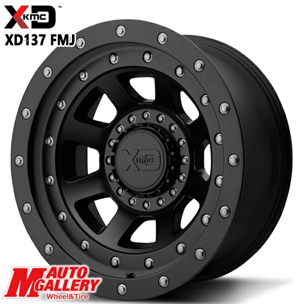 16インチ 8.0J 5H114.3/127 +-6 KMC XD137 FMJ SATIN BLACK アルミホイール単品 1本 4本以上送料無料
