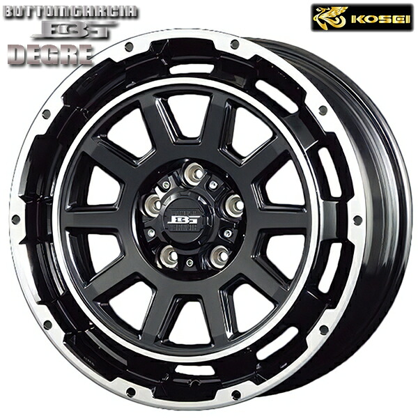 16インチ 6.5J 5H114.3 +38 KOSEI コーセイ ボトムガルシア ディグレ ブラックポリッシュ アルミホイール単品 1本 4本以上送料無料 |エムオートギャラリー