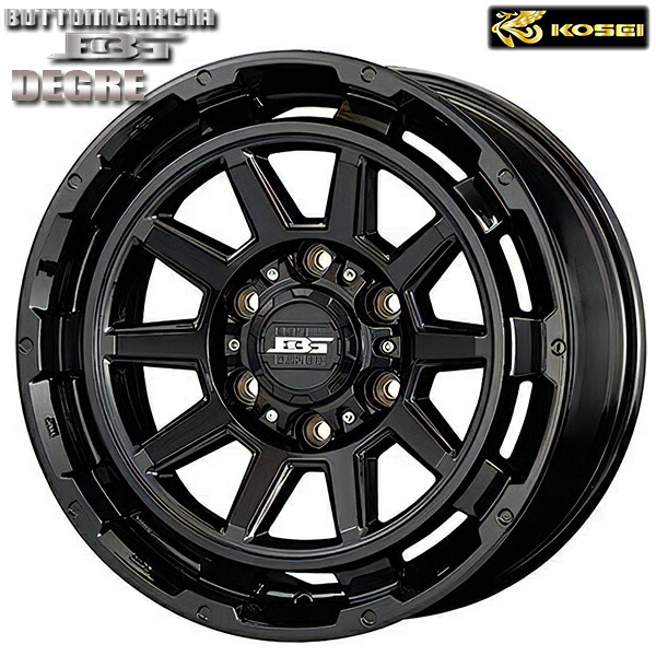 17インチ 8.0J 6H139.7 +20 KOSEI コーセイ ボトムガルシア ディグレ グロッシーブラック アルミホイール単品 1本 4本以上送料無料 |エムオートギャラリー