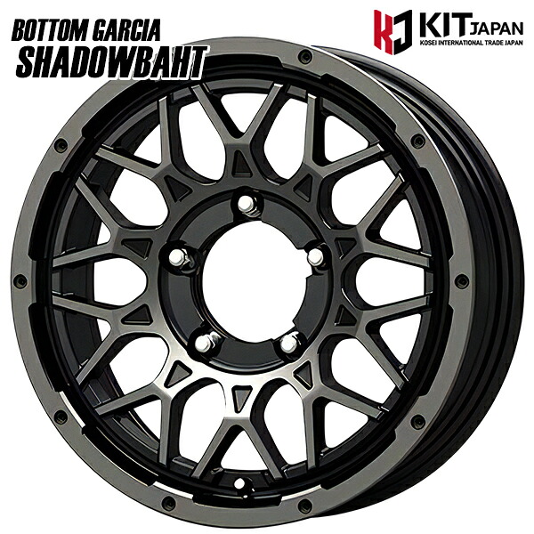 【16インチ 6.0J 5H139.7 -5】KOSEI ボトムガルシア シャドウバーツ BKP/BC（ブラックポリッシュ/ブラッククリア） アルミホイール単品 1本 4本以上送料無料｜エムオートギャラリー