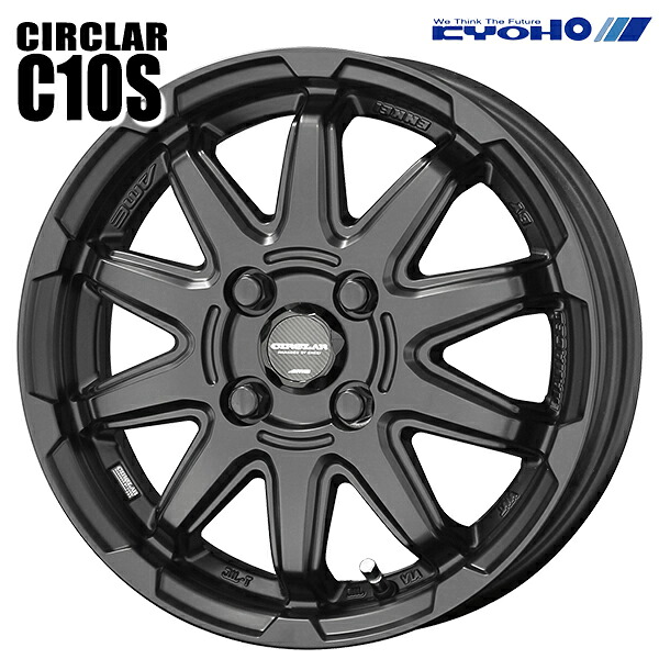 16インチ 6.0J 4H100 +40 KYOHO 共豊 サーキュラー C10S マットブラック アルミホイール単品 4本(1台分)送料無料 |エムオートギャラリー