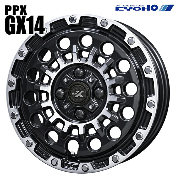 【15インチ 4.5J 4H100 +45】KYOHO PPX GX14 マットブラックポリッシュ アルミホイール単品 1本 4本以上送料無料｜エムオートギャラリー