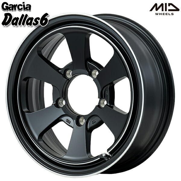 16インチ 5.5J 5H139.7 +20 MID Garcia Dallas6 ガルシア ダラス6 セミグロスブラック/デュアルポリッシュ アルミホイール単品 1本 4本以上送料無料 ｜エムオートギャラリー