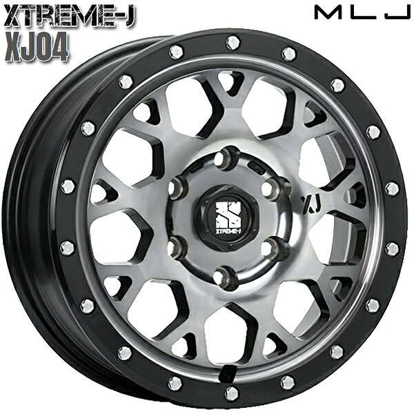 20インチ 8.5J 6H139.7 +48 MLJ エクストリームJ XJ04 グロスブラックマシーン/スモーククリア アルミホイール単品 4本(1台分)送料無料 |エムオートギャラリー