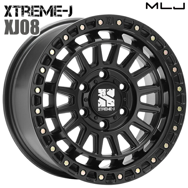 【17インチ 8.0J 6H139.7 +50】MLJ エクストリームJ XJ08 サテンブラック アルミホイール単品 4本(1台分)送料無料|エムオートギャラリー