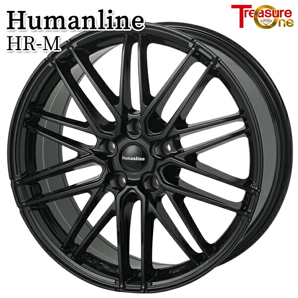 トレジャーワン ヒューマンライン HRM サイズ：18インチ 7.5J HOLE/PCD：5H 114.3 インセット：48 ハブ径：73.1 ナット座面：テーパー60° カラー：ブラック（BK） アルミホイール単品 4本（1台分）送料無料