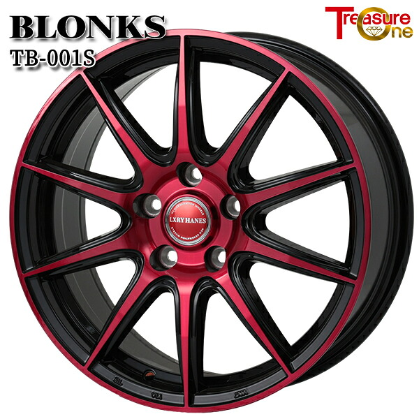 18インチ 7.0J 5H114.3 +53 トレジャーワン ブロンクス TB001S ブラックポリッシュ/レッドクリア アルミホイール単品 4本(1台分)送料無料 |エムオートギャラリー