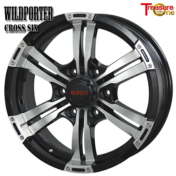 17インチ 6.5J 6H139.7 +48 トレジャーワン ワイルドポーター クロスシックス ブラックポリッシュ アルミホイール単品 1本 4本以上送料無料 11,310円