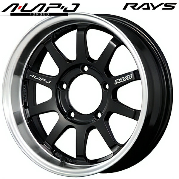 16インチ 5.5J 5H139.7 +0 RAYS A・LAP-J ブラック/リムDC(BD) アルミホイール単品 4本(1台分)送料無料 |エムオートギャラリー