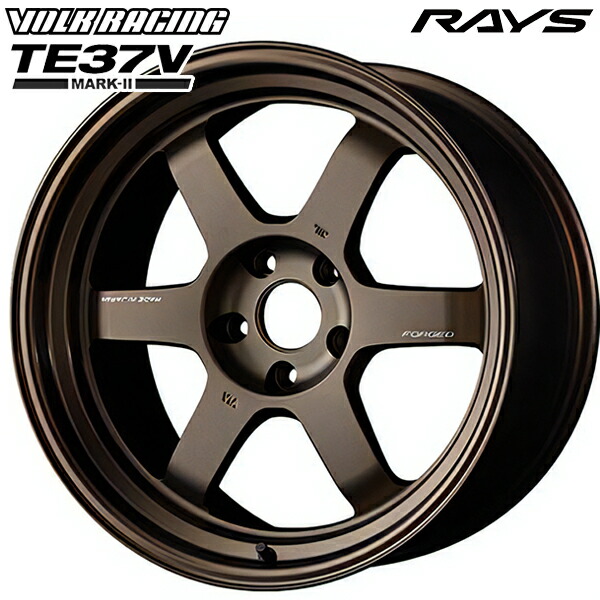 18インチ 11.0J 5H114.3 -7 RAYS ボルクレーシング TE37V マーク2 ブロンズ[アルマイト]（BR） アルミホイール単品 4本（1台分）送料無料