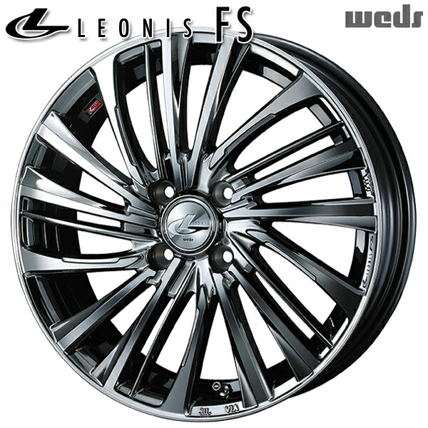 16インチ 5.0J 4H100 +45 Weds レオニス FS BMCMC （ブラックメタルコート ミラーカット） アルミホイール単品 4本（1台分） 送料無料