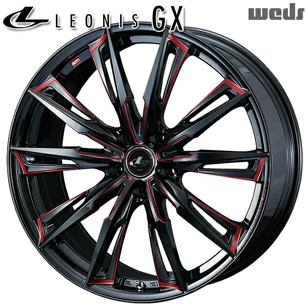 19インチ 7.5J 5H114.3 +53 Weds レオニス GX BK/SC （RED) （ブラック/SCマシニング レッド） アルミホイール単品 1本 4本以上送料無料