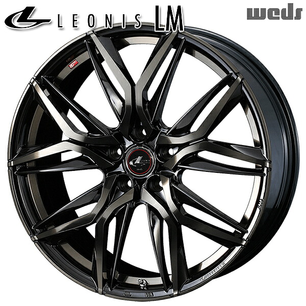 15インチ 6.0J 5H100 +45 Weds レオニス LM PBMC/TI (パールブラック ミラーカット/チタントップ) アルミホイール単品 4本(1台分) 送料無料 |エムオートギャラリー