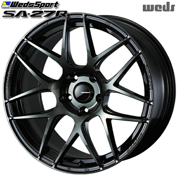 17インチ 7.5J 5H100 +48 Weds ウェッズ ウェッズスポーツ SA27R WBC（ウォースブラッククリアー） アルミホイール単品 4本（1台分）送料無料