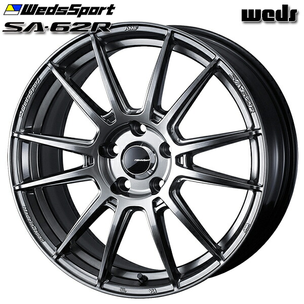 18インチ 7.5J 5H114.3 +45 Weds ウェッズスポーツ SA62R PSB（プラチナシルバーブラック） アルミホイール単品 4本（1台分） 送料無料