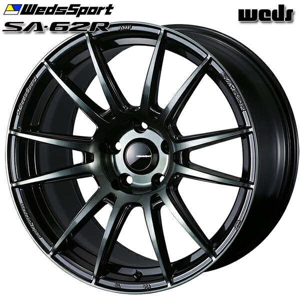 18インチ 8.0J 5H114.3 +42 Weds ウェッズスポーツ SA62R WBC（ウォースブラッククリアー） アルミホイール単品 4本（1台分） 送料無料 71,940円