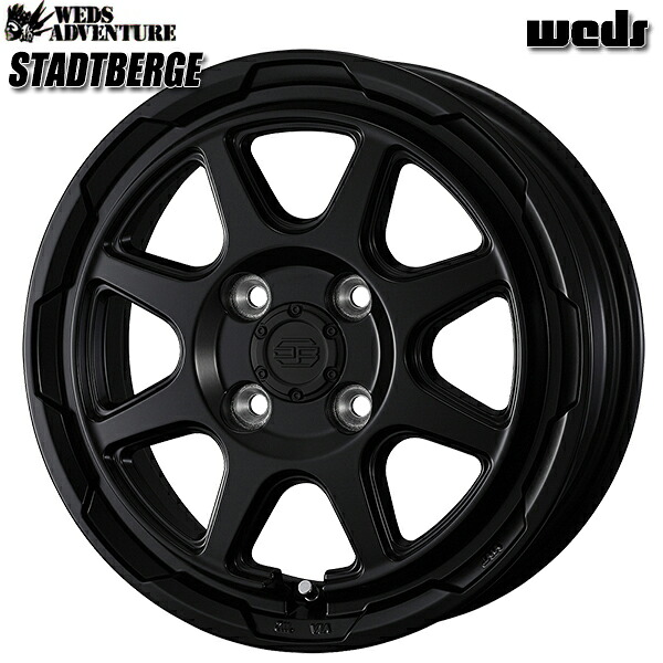 15インチ 4.5J 4H100 +45 Weds ウェッズアドベンチャー スタットベルク セミマットブラック アルミホイール単品 1本 4本以上送料無料 個人宅発送不可