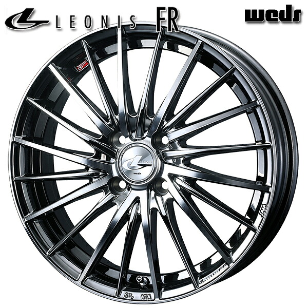 16インチ 5.0J 4H100 +45 Weds ウェッズ レオニス FR BMCMC（ブラックメタルコート ミラーカット） アルミホイール単品 4本（1台分） 送料無料