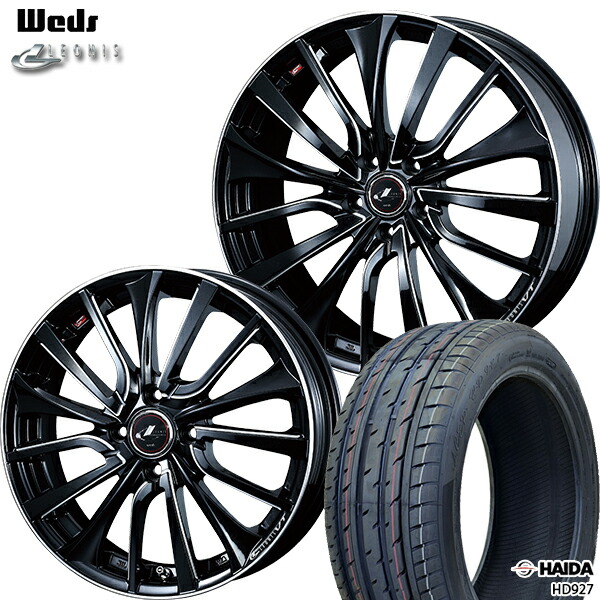 送料無料 215 45r18インチ ウェッズ レオニス Vt Pbk Hd927 Sc ハイダ 軽自動車 Vt Hd927 新品サマータイヤ ホイールセット エムオートギャラリー215 45 18インチ 新品夏タイヤ ホイール4本セット