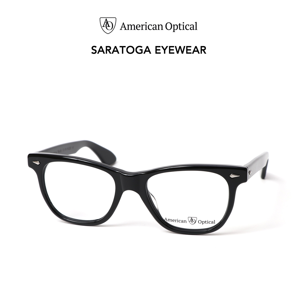 American Optical アメリカン オプティカル SARATOGA EYEWEAR 眼鏡 メガネ フレーム サングラス Black ブラック 黒 ジョン・F・ケネディ USA製 アメリカ製｜MAVAZI（インポートクロージング） 32,175円