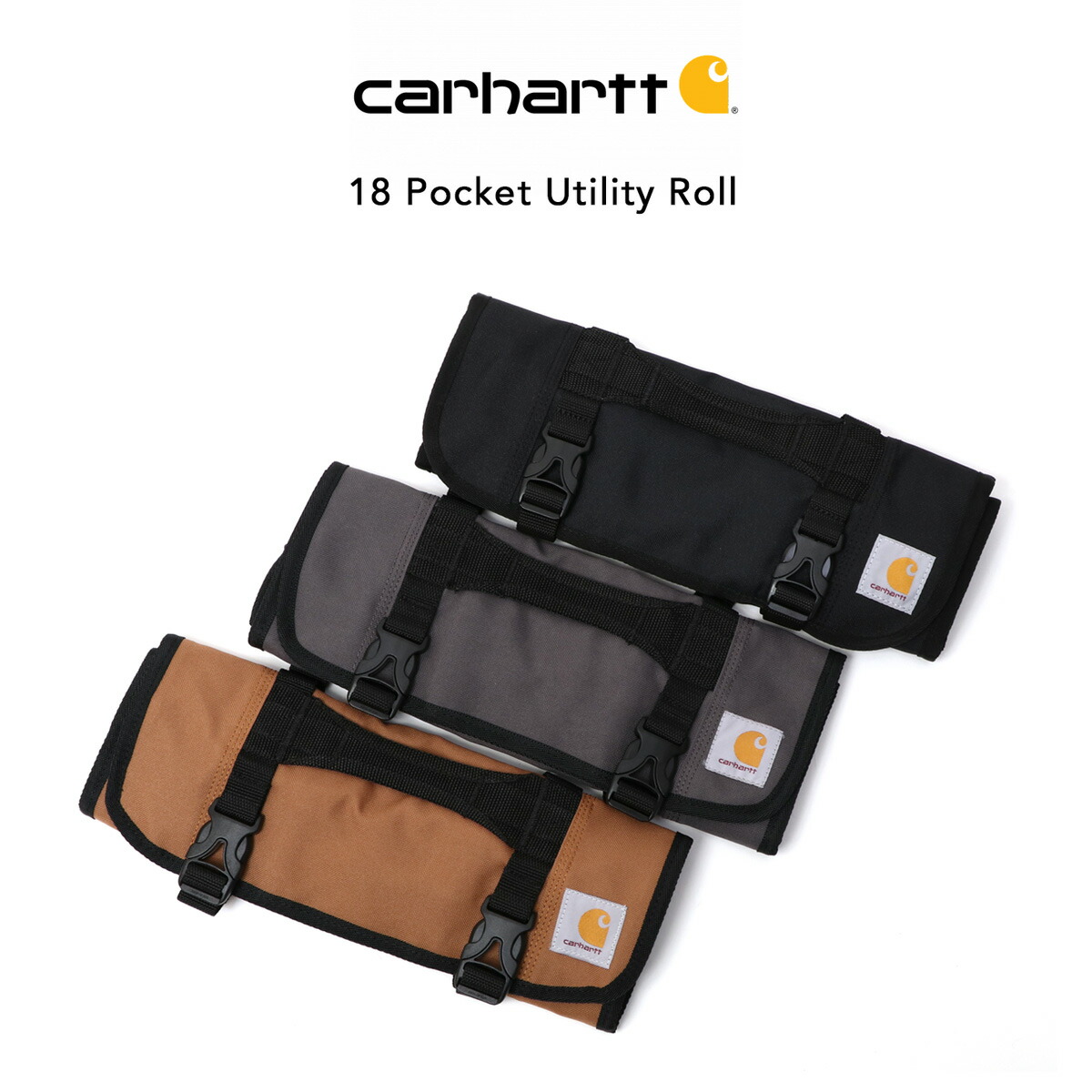 Carhartt カーハート CT0355 18 Pocket Utility Roll バッグ レガシーツールロール 工具入れ 道具入れ DIY 大工 キャンプ バイク ガーデニング ツールバッグ 黒 ブラック ブラウン カーハートブラウン グレー Legacy Tool Roll 100822