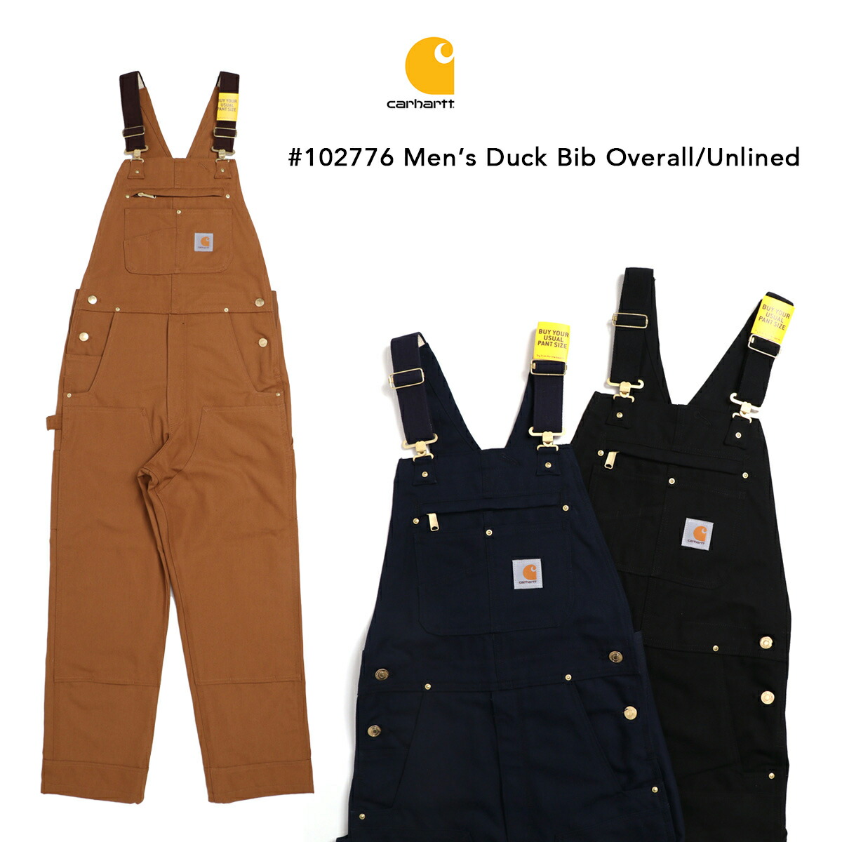 楽天市場】Carhartt カーハート オーバーオール レングス32 ダブルニー