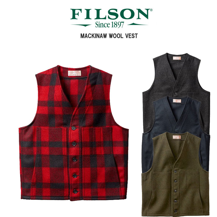 安いそれに目立つ FILSON マッキーノウールベスト ベスト ウールベスト