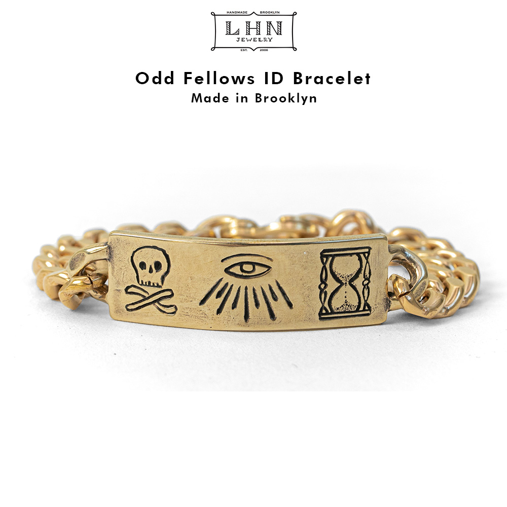 郵宜しい便送配 Lhn Jewelry Odd Fellows Id Bracelet エルエッチエヌ ジュエリー オッドフェローズ 腕輪 金管 真鍮 ハンドメイド ブルックリン Handmade In Brooklyn 送料無料 製 ブレスレット ブラス ジュエリー 御土産 贈品 メンズ レディース Giroveloce It