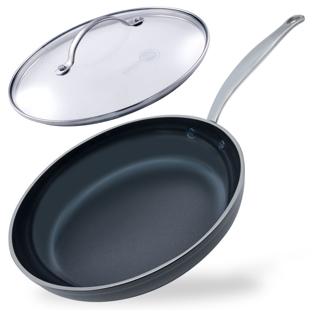 フライパン 28cm（専用ガラス蓋付）最新型 グリーンパン フッ素不使用 バルセロナPROシリーズ 正規品 IH ガス 対応 最高級グレード｜マックスコスメ店 14,053円