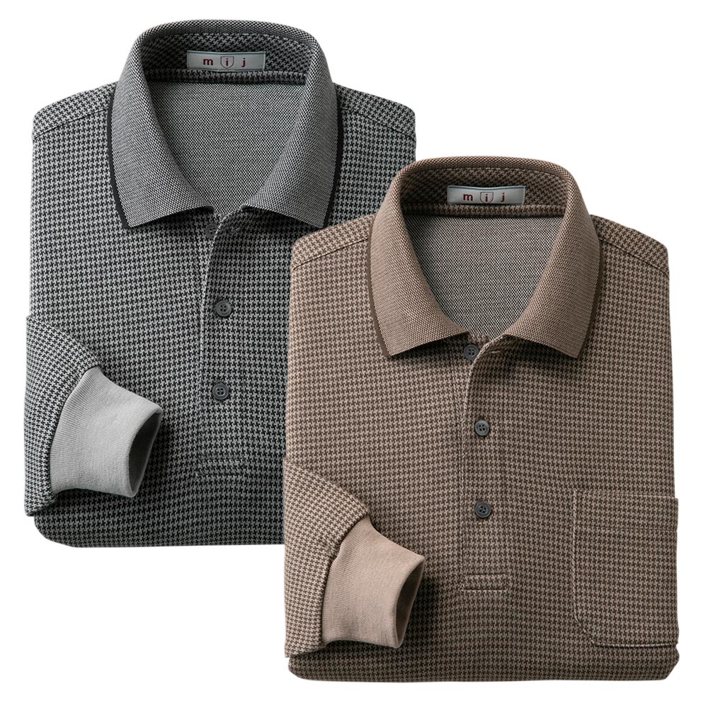 エムアイジェイ 日本製 千鳥柄ポロシャツ 2色組 2枚：2色×各1枚 楽天市場】【 エントリー不要 ポイント10倍 】 【2色セット】紳士 長袖