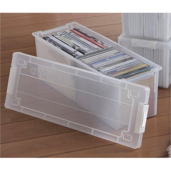 あす楽 送料無料 Cdケース Dvdケース 収納ボックス フタ付き 収納ケース カラーボックス セール バックル式 日本製 完成品 6個組 同色 プラスチック おしゃれ 持ち運び クリア