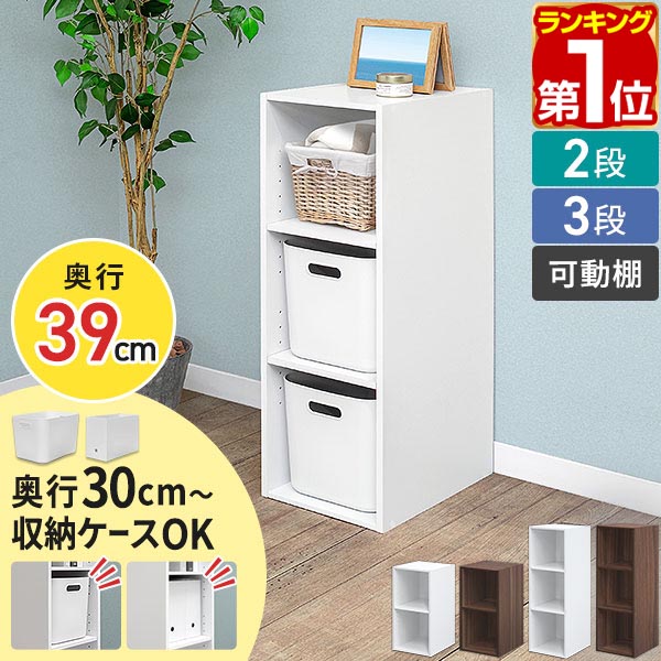 楽天市場】カラーボックス 選べる 2段/3段 奥深 高さ調整 可動棚