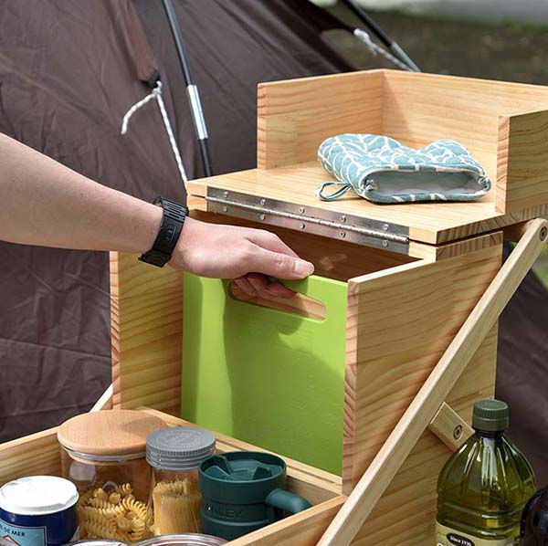 最大59 Offクーポン Fieldoor 木製 キッチンツールボックス Lサイズ 40 31 59cm おかもち 調味料入れ 折りたたみ キャンプ 持ち運び バスケット スパイスボックス 調味料ケース 調味料ボックス スパイスbox 収納 アウトドア q バーベキュー キャンプ用品 1年保証 送料