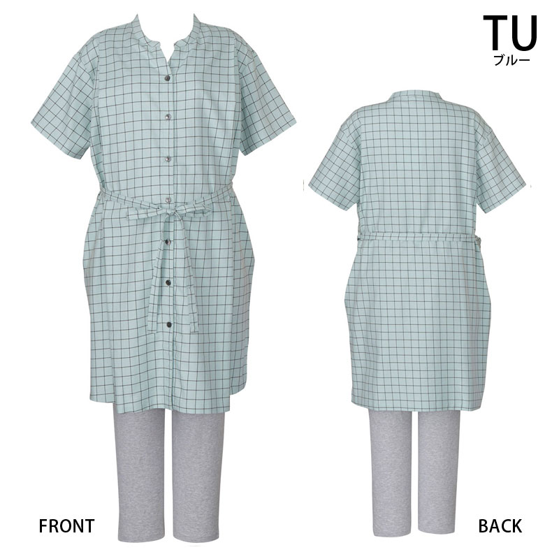 送料無料 10 Off ワコール Wacoal マタニティ 産前 産後 兼用 マタニティパジャマ 授乳開き付き 半袖 長ズボン チェック柄 簡単授乳 Mft264 Tbset Com