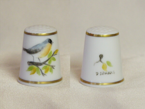 鳥類 小鳥 御手々絵の具 手描き ロイヤル ウーはやりっ子 Royal worcester シンブル 指貫き 仕立てもの 寄せ合わせ 科目 差し上げ物 ヴィンテージ 【中古】 【貨物輸送無料】 02P23Sep15 P16Sep15