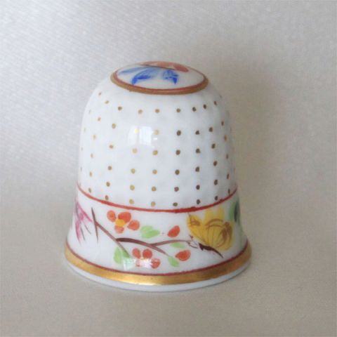 レア Herend ヘレンド 御花 花 夢見鳥 蝶 シンブル 指貫き ハンガリー共和国 仕立てもの 差し上げ物 【中古】