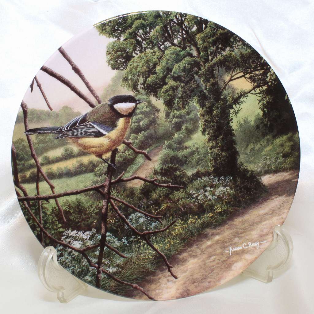 シジュウカラ ソング アット デイブレイク Song at Daybreak グレートティット Great Tit プレート 絵皿 限定発行 ロイヤルドルトン Royal Doulton 朝の宝トレジャー モーニング Treasures of the Moning 【送料無料】 【中古】｜メイ　フェアリー店
