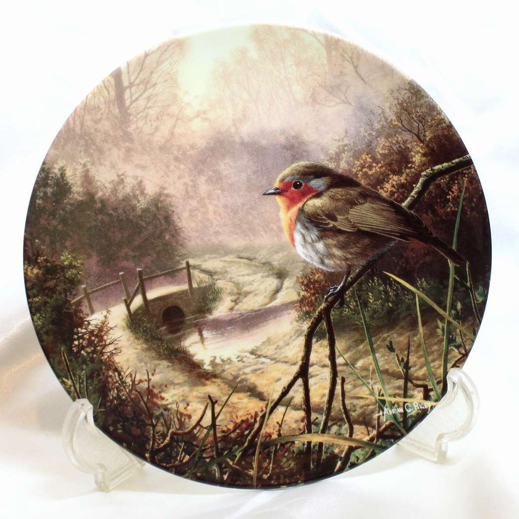 ヨーロッパ コマドリ ダウンズ ブライト ヘロルド Dawn Bright Herald ロビン Robin プレート 絵皿 限定発行 ロイヤルドルトン Royal Doulton 朝の宝トレジャー モーニング Treasures of the Moning  【送料無料】  【中古】