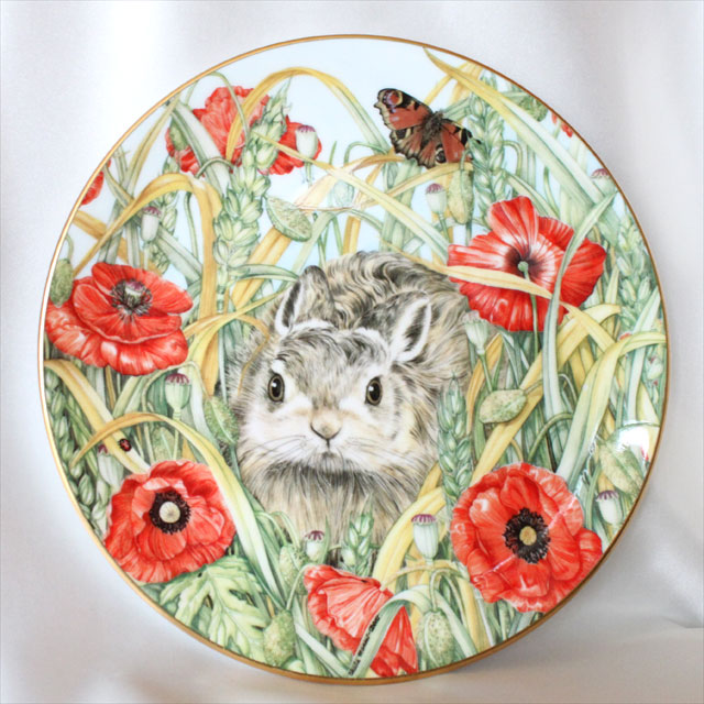 ラビット ポピーの花とウサギ ロイヤル ケンダル Royal Kendal うさぎ コレクターズ シーラ マンズ アボット画 イギリス 絵皿 ウォール プレート 飾り皿 プレゼント ギフト 【中古】 【送料無料】 02P31Aug16 02P06Aug16 532P14Aug16