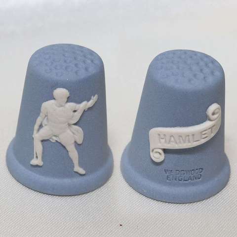 2個仕掛ける ハムレット オフィーリア Hamlet and Ophelia シェイクスピア ジャスパーウェアー Jasperware 青み ウェッジウッド Wedgwood  指貫き シンブル 寄せ合わせ ヴィンテージ 【中古】 【貨物輸送無料】