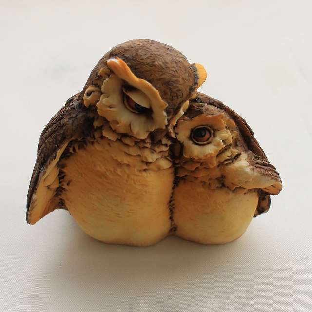 <br>【 ARTEFICE OTTANTA 】　イタリア　フクロウのペア　アルテフィーチェ オッタンタ OWL アウル ふくろう フィギュア  置物 【中古】