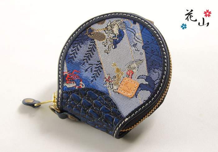 楽天市場】花山[かざん] 京桜金襴 ワイン クロコ型押し コインケース