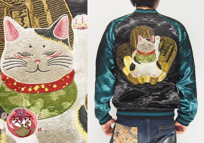 楽天市場】花旅楽団[ﾊﾅﾀﾋﾞｶﾞｸﾀﾞﾝ] 立千手観音柄 刺繍 リバーシブル 和