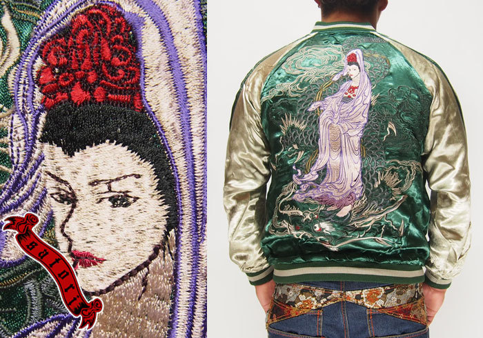 楽天市場】satoriサトリ 風神雷神 和柄刺繍 リバーシブルスカジャン