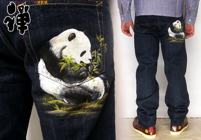楽天市場】禅[ZEN] 夫婦九尾 手描き和柄ジーンズ/デニム/日本製