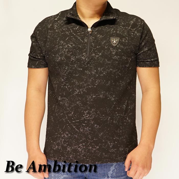 楽天市場】Be Ambition ビーアンビション 半袖 ZIP ポロシャツ メンズ