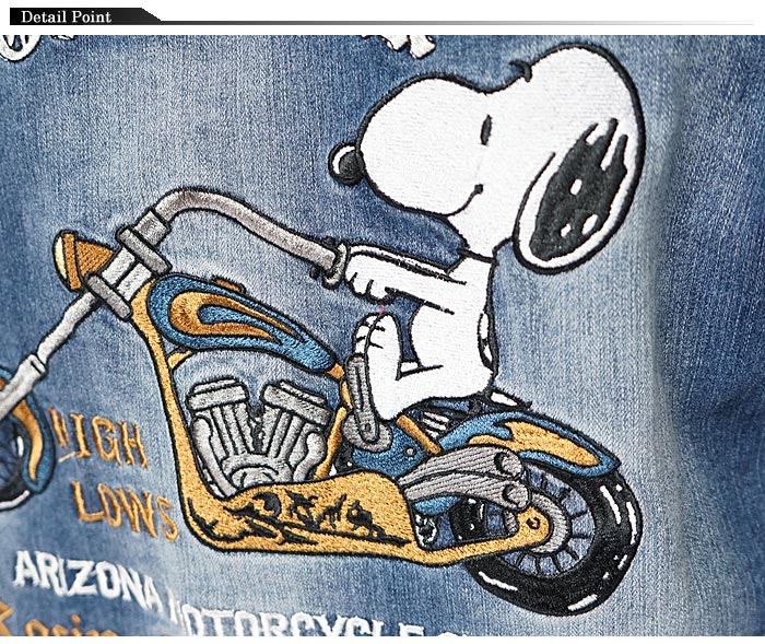 楽天市場 Flagstaff スヌーピー コラボ 長袖シャツ バイク デニム 送料無料 スヌーピーから新作長袖シャツが登場 和柄 ジーンズプラザ摩耶葛西店