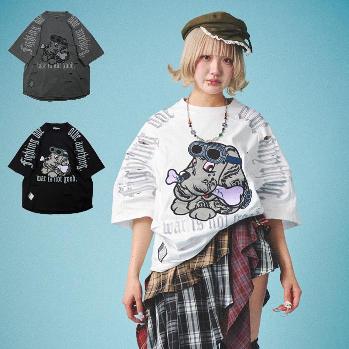 GALFY ガルフィー Tシャツ 半袖 メンズ レディース ドッグ 病みに染まりし反戦 Tee 152022 送料無料