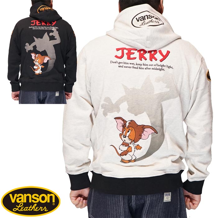 VANSON バンソン トムとジェリー コラボ パーカー メンズ ジェリー グレムリン 100周年 TJV-2504 送料無料|和柄 ジーンズプラザ摩耶葛西店